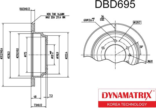 Dynamatrix DBD695 - Bremžu diski ps1.lv