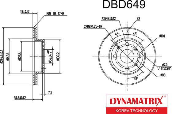 Dynamatrix DBD649 - Bremžu diski ps1.lv