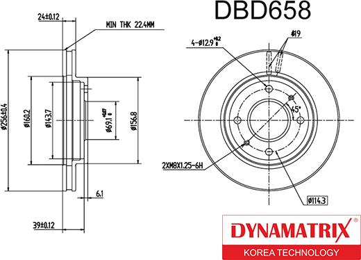 Dynamatrix DBD658 - Bremžu diski ps1.lv