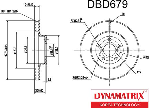 Dynamatrix DBD679 - Bremžu diski ps1.lv