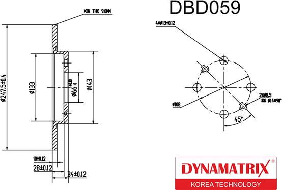 Dynamatrix DBD059 - Bremžu diski ps1.lv
