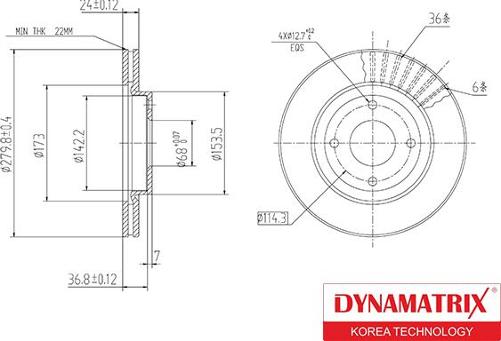 Dynamatrix DBD1940 - Bremžu diski ps1.lv