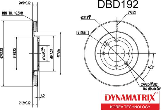 Dynamatrix DBD192 - Bremžu diski ps1.lv