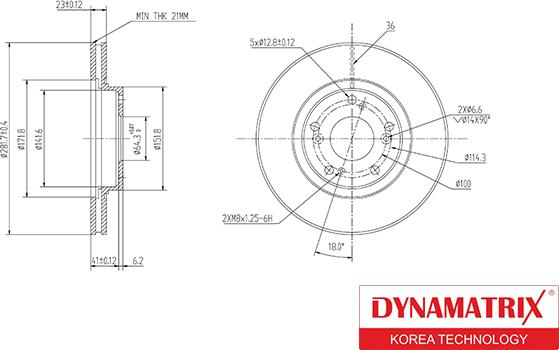 Dynamatrix DBD1496 - Bremžu diski ps1.lv