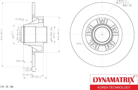 Dynamatrix DBD1498 - Bremžu diski ps1.lv