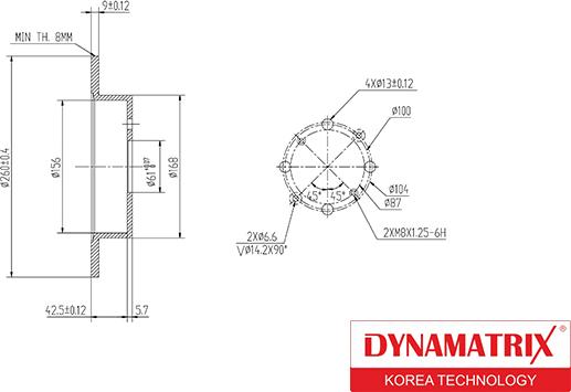 Dynamatrix DBD1466 - Bremžu diski ps1.lv