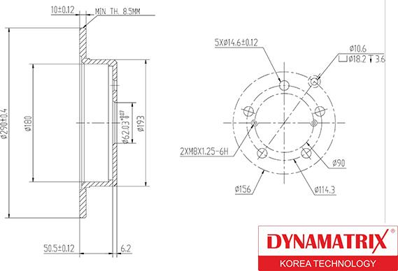 Dynamatrix DBD1409 - Bremžu diski ps1.lv