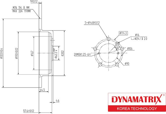 Dynamatrix DBD1486 - Bremžu diski ps1.lv