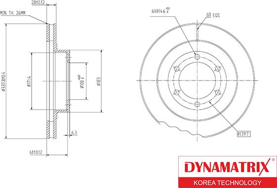 Dynamatrix DBD1594 - Bremžu diski ps1.lv