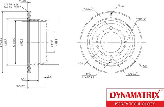 Dynamatrix DBD1597 - Bremžu diski ps1.lv