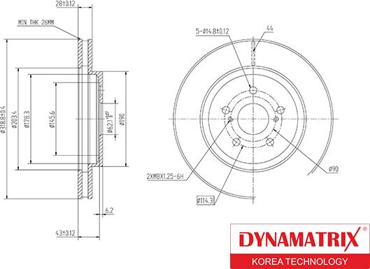 Dynamatrix DBD1544 - Bremžu diski ps1.lv