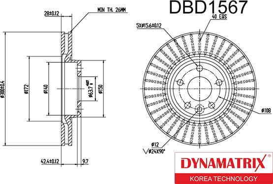 Dynamatrix DBD1567 - Bremžu diski ps1.lv