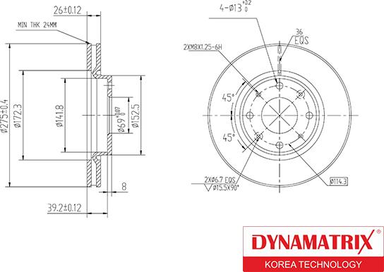 Dynamatrix DBD1528 - Bremžu diski ps1.lv