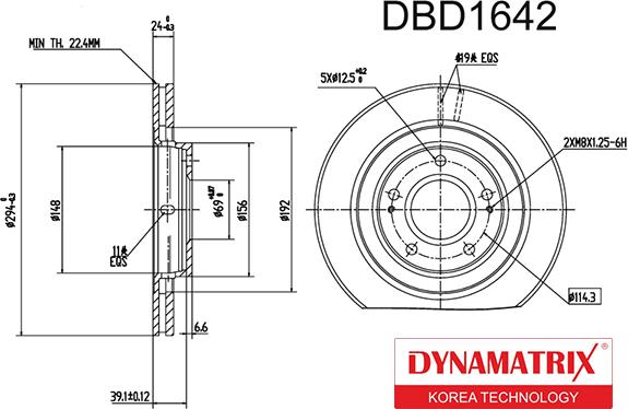 Dynamatrix DBD1642 - Bremžu diski ps1.lv