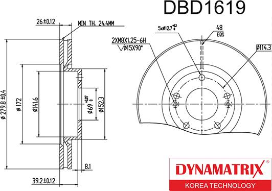 Dynamatrix DBD1619 - Bremžu diski ps1.lv