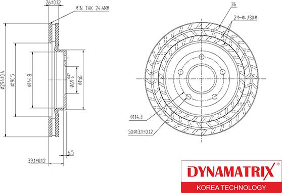 Dynamatrix DBD1624 - Bremžu diski ps1.lv