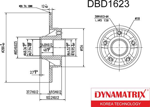 Dynamatrix DBD1623 - Bremžu diski ps1.lv