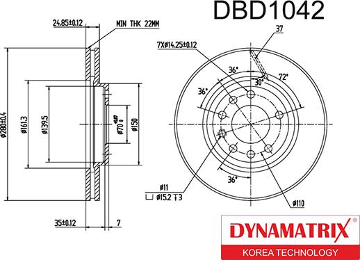 Dynamatrix DBD1042 - Bremžu diski ps1.lv
