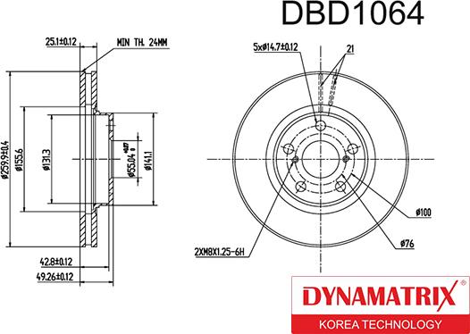 Dynamatrix DBD1064 - Bremžu diski ps1.lv