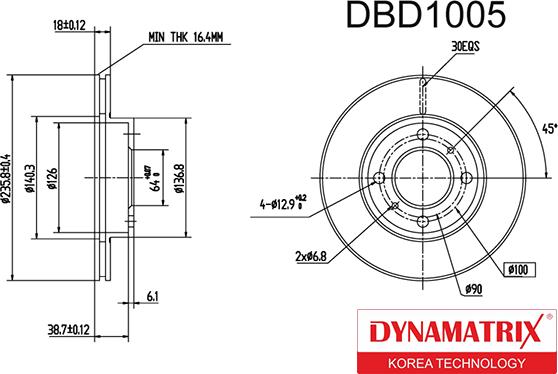 Dynamatrix DBD1005 - Bremžu diski ps1.lv