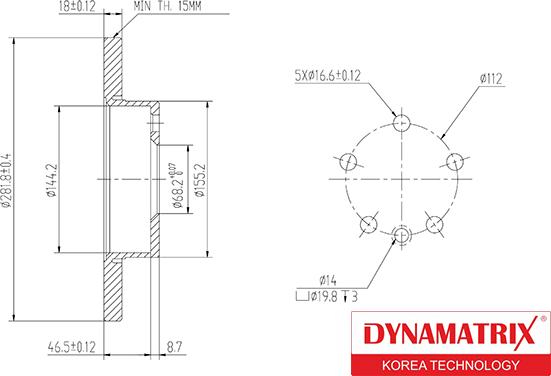 Dynamatrix DBD1011 - Bremžu diski ps1.lv