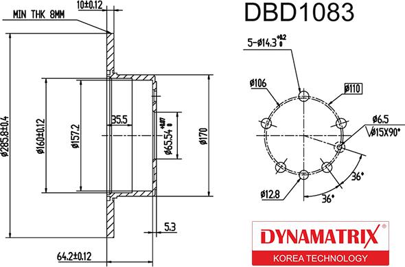 Dynamatrix DBD1083 - Bremžu diski ps1.lv