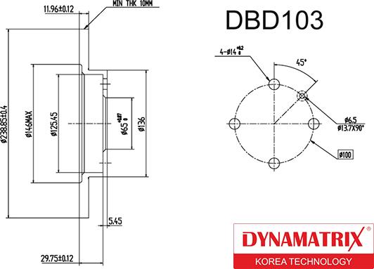 Dynamatrix DBD103 - Bremžu diski ps1.lv