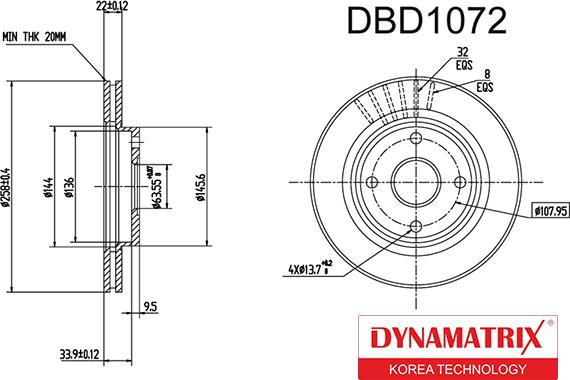 Dynamatrix DBD1072 - Bremžu diski ps1.lv