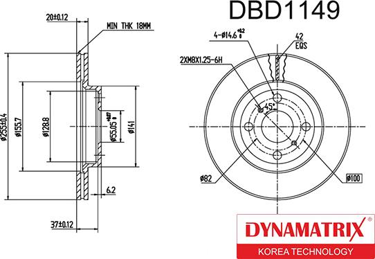 Dynamatrix DBD1149 - Bremžu diski ps1.lv