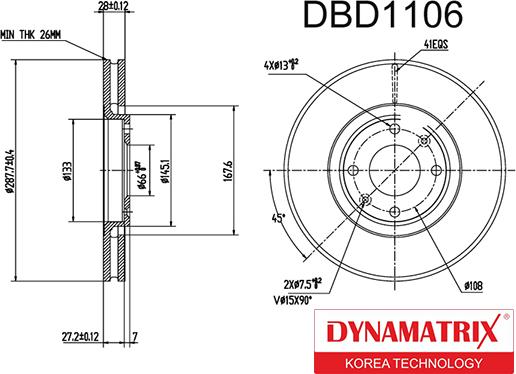 Dynamatrix DBD1106 - Bremžu diski ps1.lv