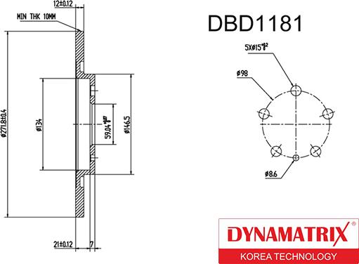 Dynamatrix DBD1181 - Bremžu diski ps1.lv