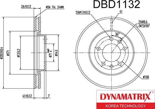 Dynamatrix DBD1132 - Bremžu diski ps1.lv