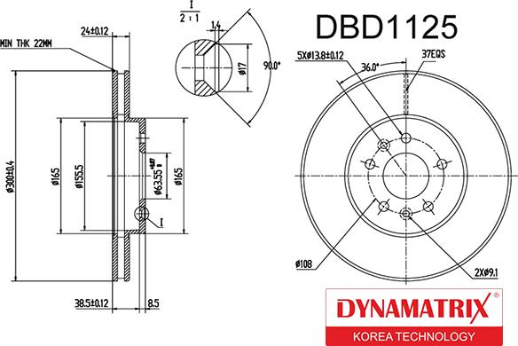 Dynamatrix DBD1125 - Bremžu diski ps1.lv