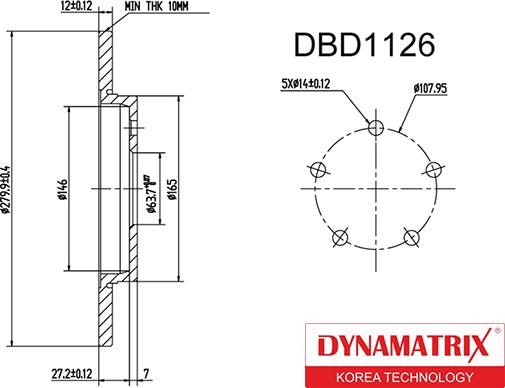 Dynamatrix DBD1126 - Bremžu diski ps1.lv