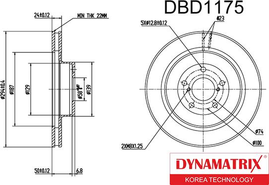 Dynamatrix DBD1175 - Bremžu diski ps1.lv