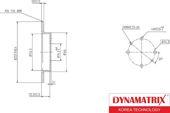 Dynamatrix DBD1176 - Bremžu diski ps1.lv