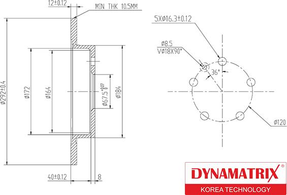 Dynamatrix DBD1804C - Bremžu diski ps1.lv