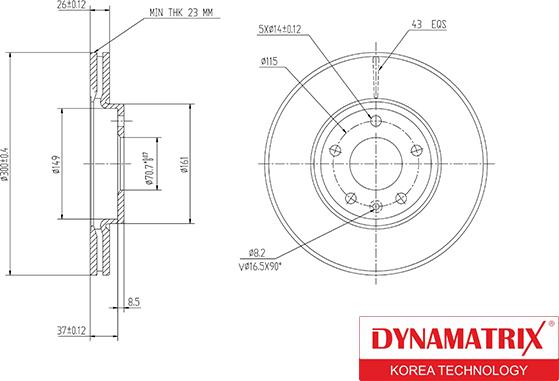 Dynamatrix DBD1870 - Bremžu diski ps1.lv