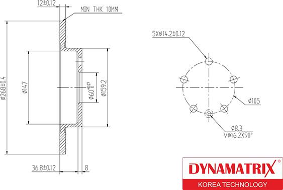 Dynamatrix DBD1872 - Bremžu diski ps1.lv