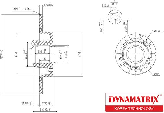 Dynamatrix DBD1364 - Bremžu diski ps1.lv