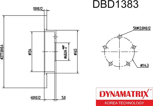 Dynamatrix DBD1383 - Bremžu diski ps1.lv