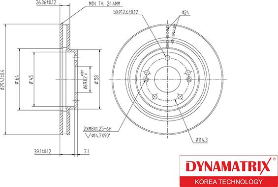 Dynamatrix DBD1292 - Bremžu diski ps1.lv