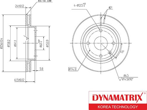 Dynamatrix DBD1257 - Bremžu diski ps1.lv