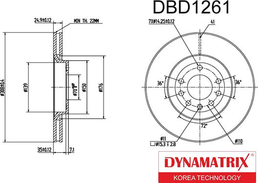 Dynamatrix DBD1261 - Bremžu diski ps1.lv