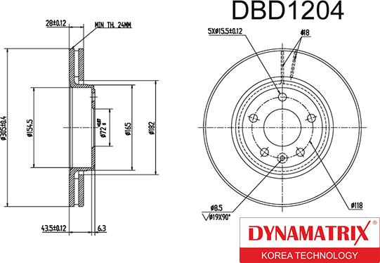 Dynamatrix DBD1204 - Bremžu diski ps1.lv