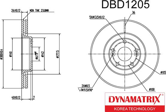 Dynamatrix DBD1205 - Bremžu diski ps1.lv