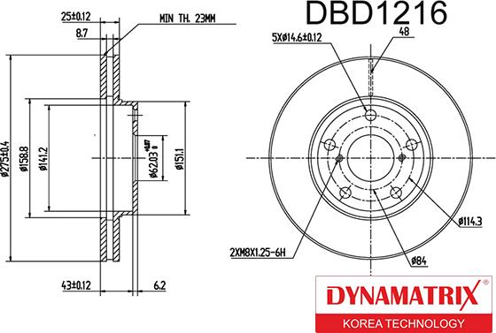 Dynamatrix DBD1216 - Bremžu diski ps1.lv