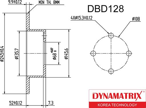 Dynamatrix DBD128 - Bremžu diski ps1.lv