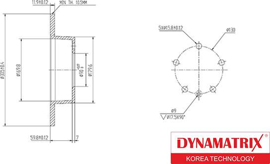 Dynamatrix DBD1272 - Bremžu diski ps1.lv