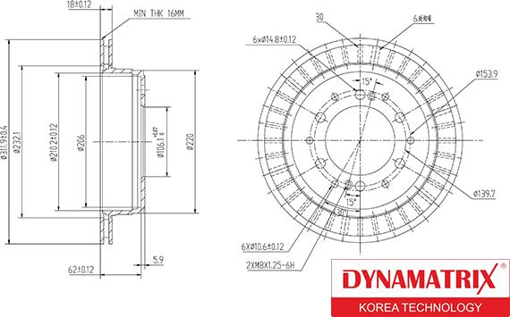 Dynamatrix DBD1743 - Bremžu diski ps1.lv